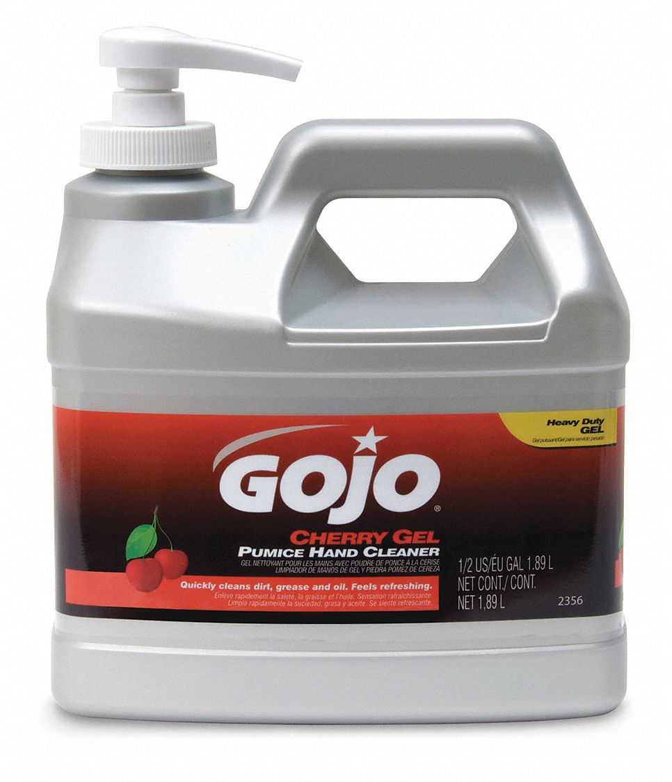 GOJO Cherry, Gel, Hand Cleaner, 0.5 gal., Pump Bottle, None 3EUF8