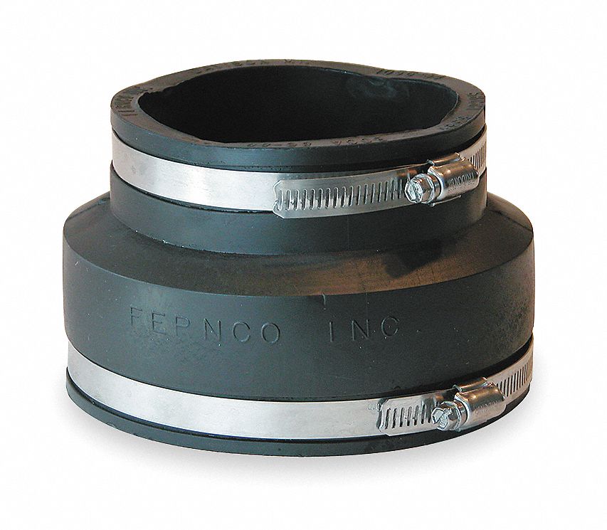 FERNCO Elastomeric Polyvinyl Chloride Flexible Coupling, For Pipe Size