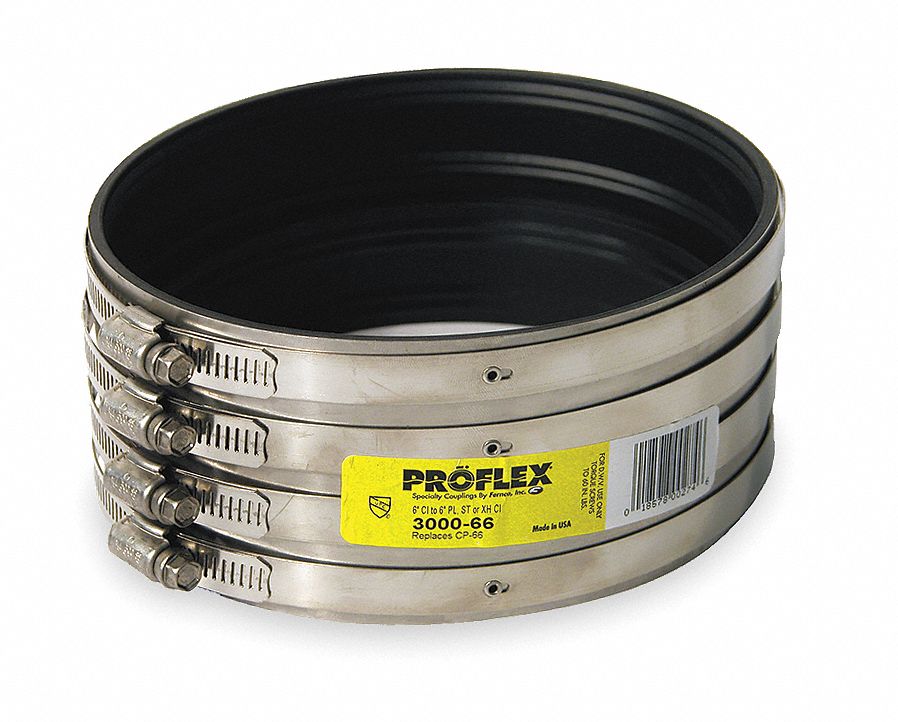 FERNCO 300 Stainless Steel, Neoprene Shielded Transition Coupling, For