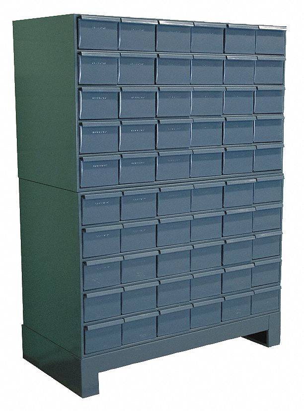 DURHAM MFG Steel Enclosed Bin Shelving with 60 Bins, 34 inW x 17 3/4