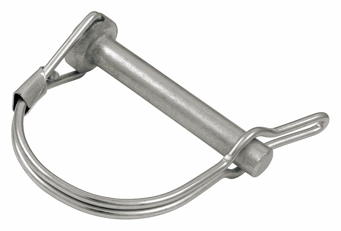 GRAINGER APPROVED Safety Pin, Single Wire Tab Lock, Spring Wire, Zinc