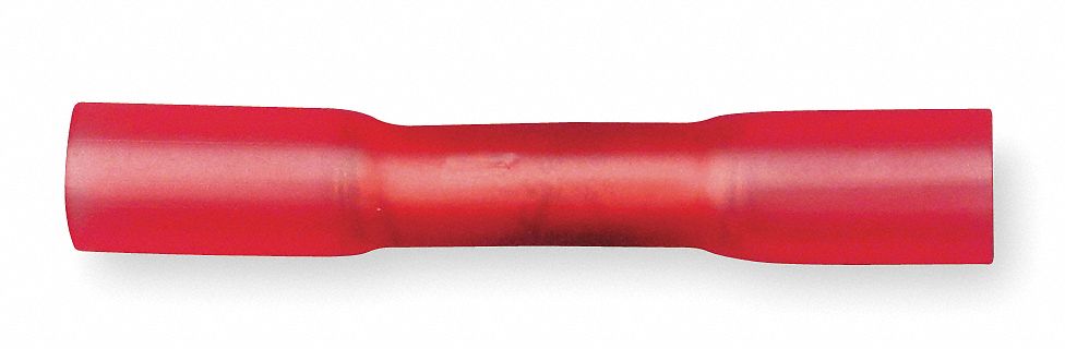 Butt Splice Connector,22-18 AWG,Red,PK25