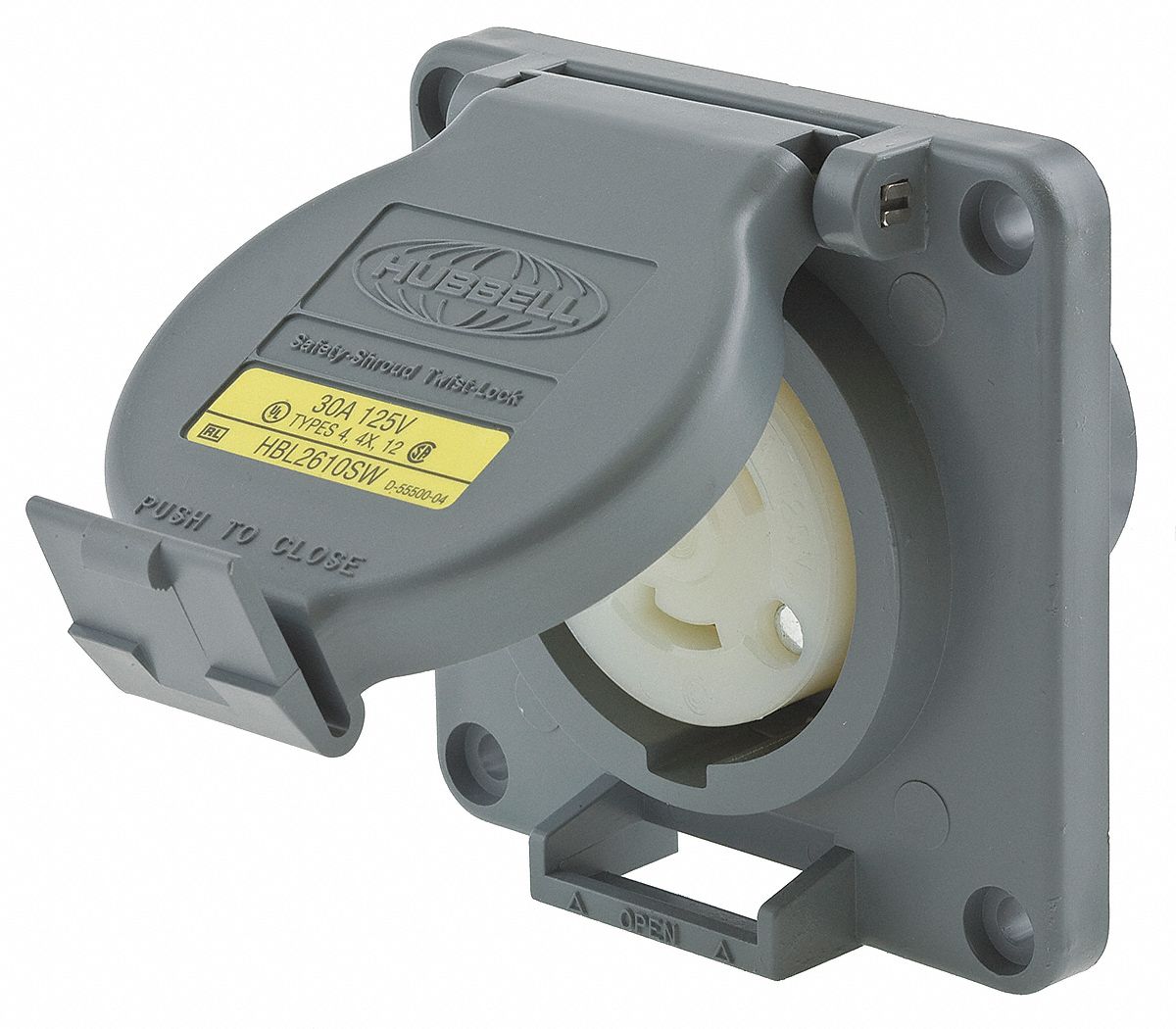 HUBBELL WIRING DEVICE-KELLEMS Gray Watertight Locking ... welding receptacle wiring 