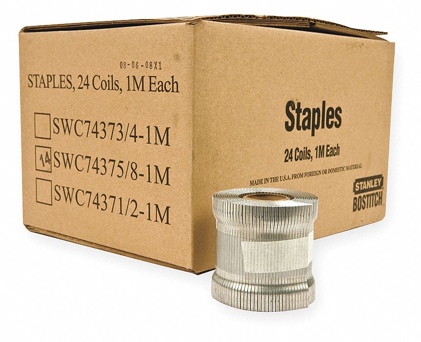 Carton Staples,Coil,1-3/8x5/8 L,PK4000