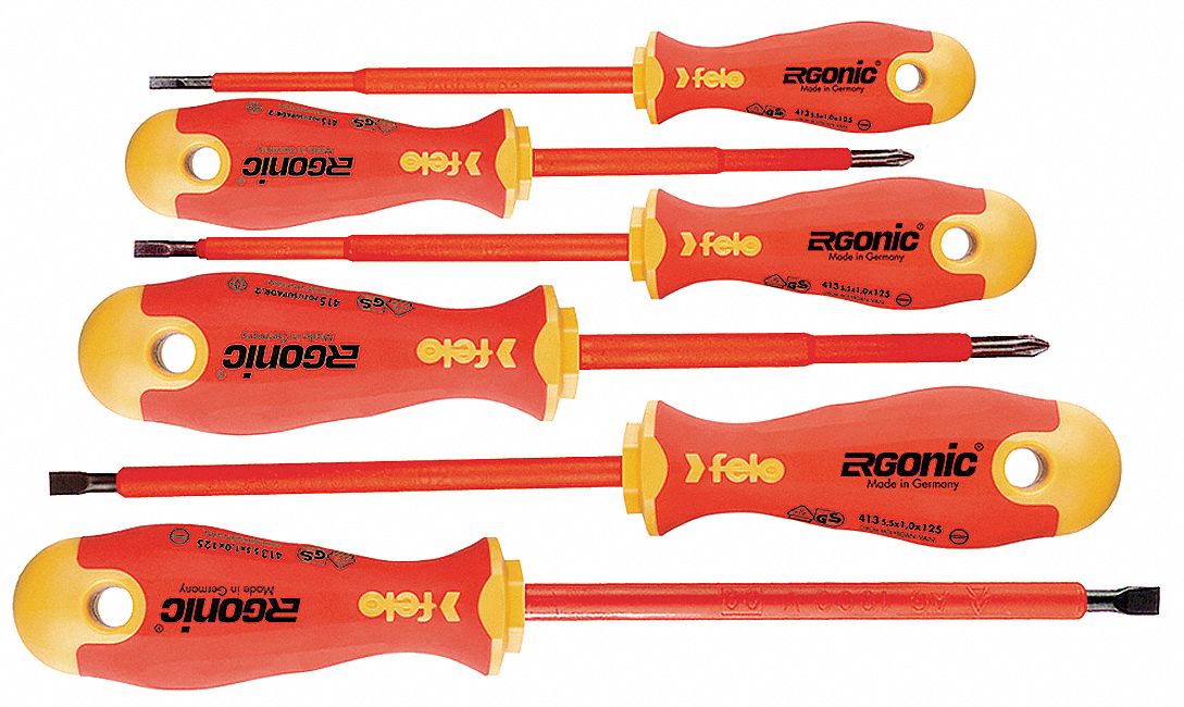 Assorted Insulated Screwdriver Set Multicomponent, Number of Pieces: 6