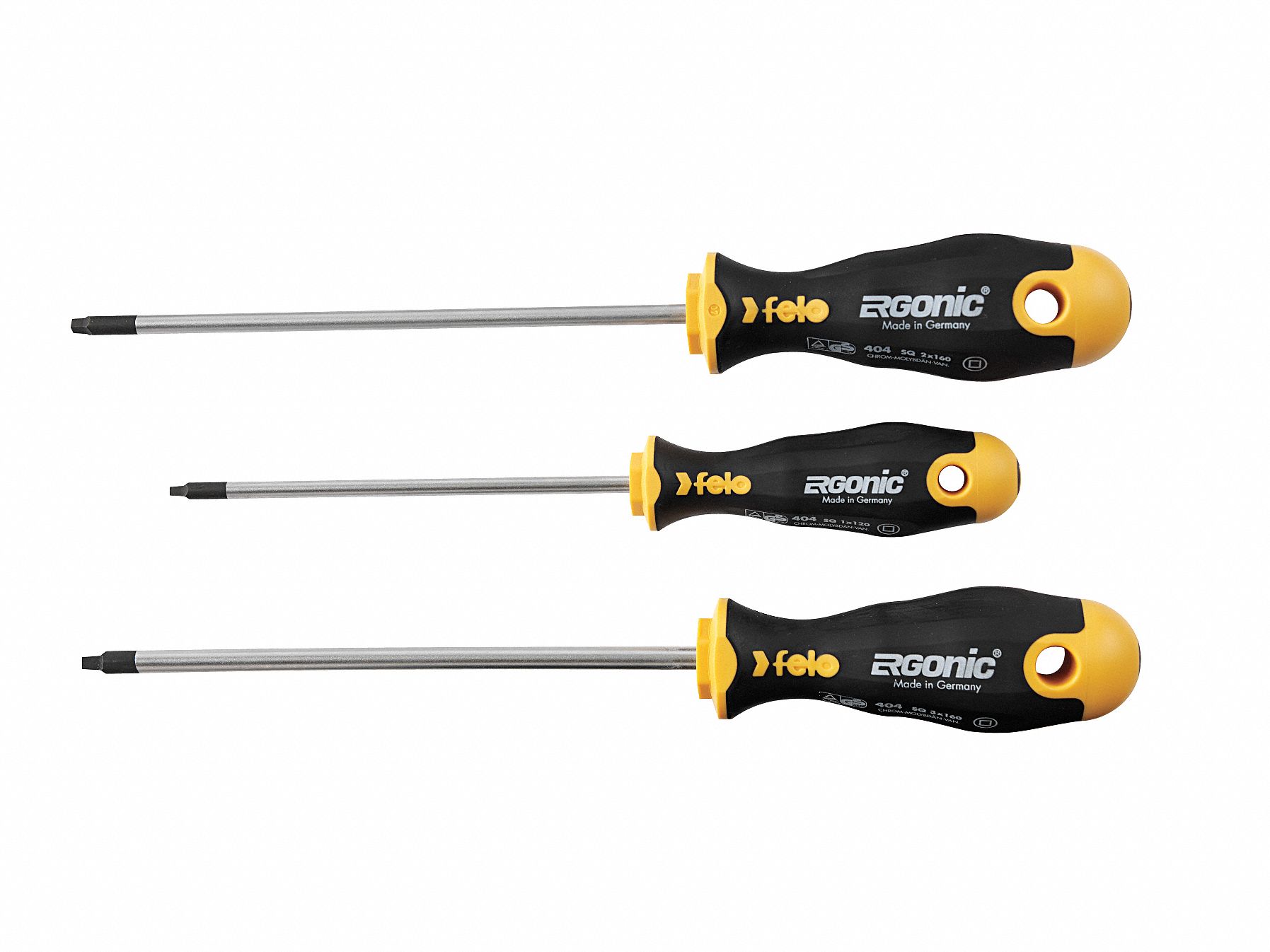Square Recess Screwdriver Set Multicomponent, Number of Pieces: 3