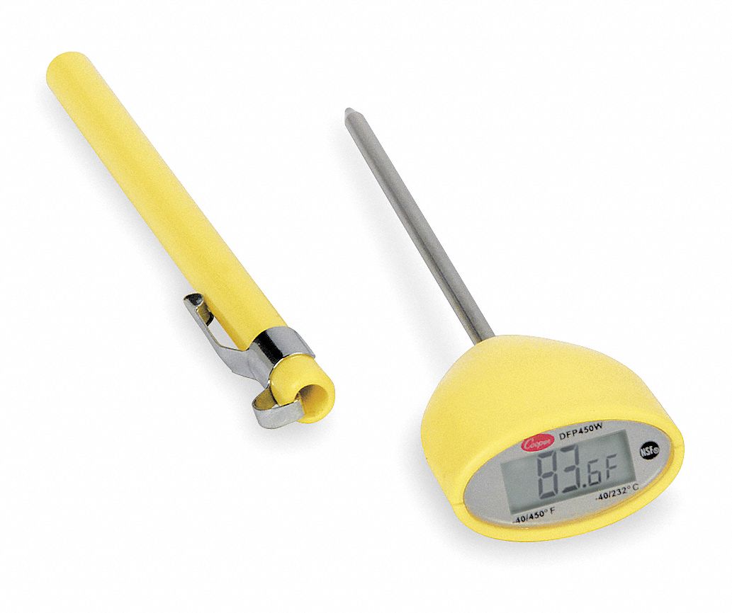 COOPER Item Digital Pocket Thermometer, Stem Length 4 5/8 in 3NB75