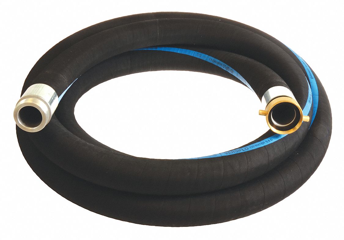 CONTINENTAL Water Suction and Discharge Hose, 4 in, 20 ft, Aluminum x