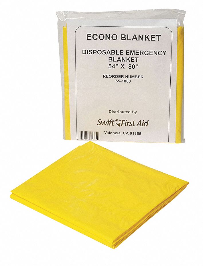 HONEYWELL Disposable Emergency Blanket, 80" Blanket Length, Yellow