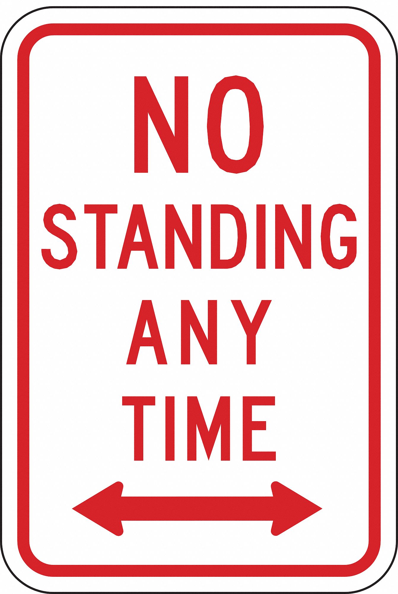 LYLE No Standing Any Time Parking Sign, Sign Legend No Standing Any