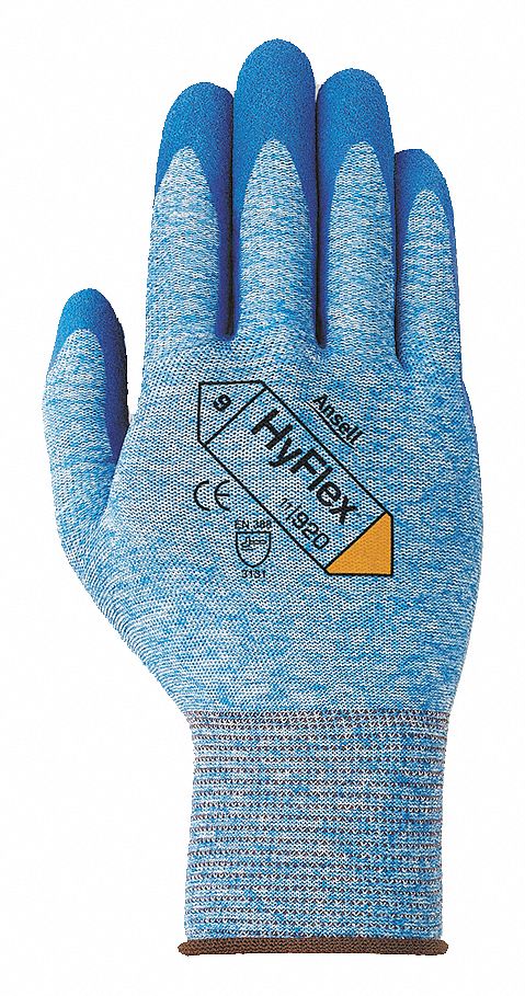 Coated Gloves,XXL,Knit Wrist,Blue,PR