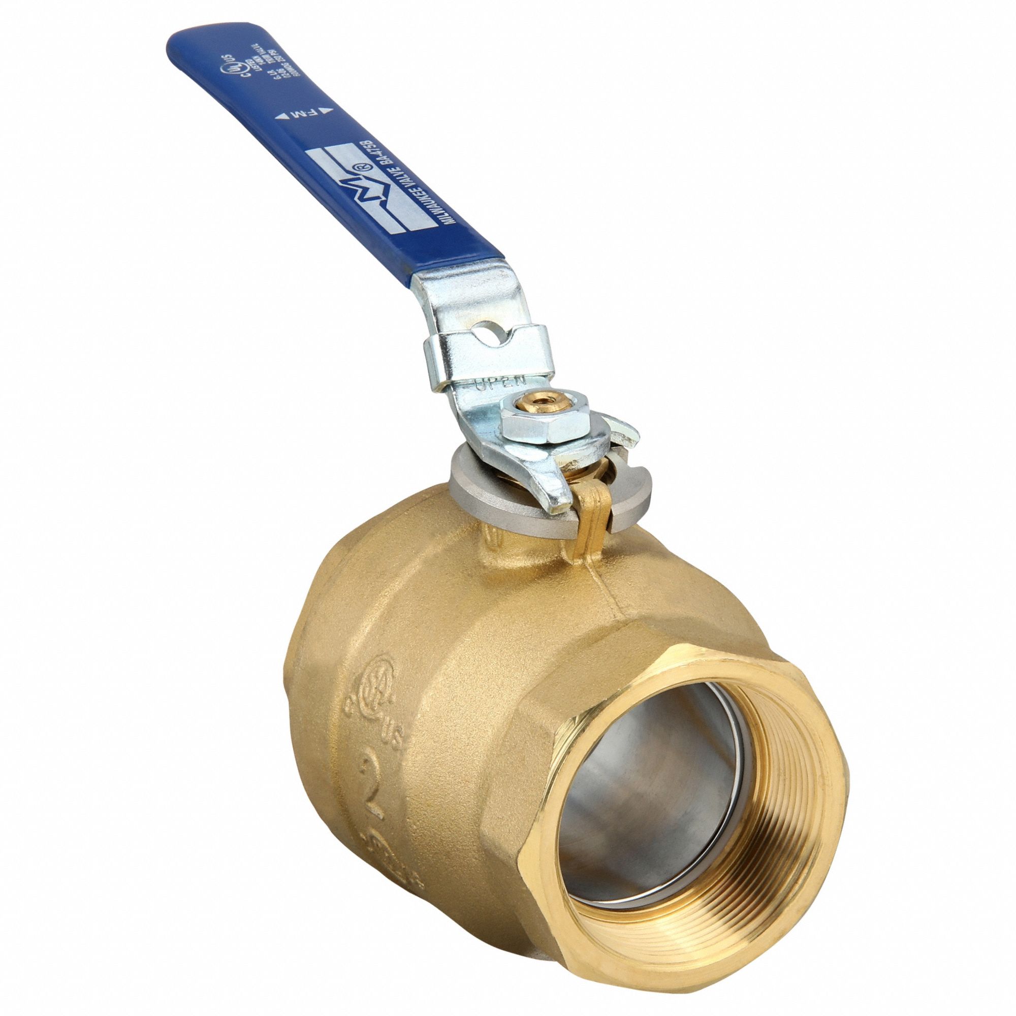 MILWAUKEE VALVE 2 In Brass Manual Two Way Ball Valve 3RCF4 2 BA