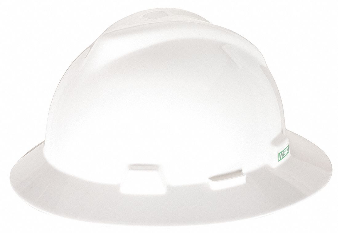 MSA Full Brim, Hard Hat, Type 1, Class E ANSI Classification, VGard®, Pinlock (4Point) 3RRL5