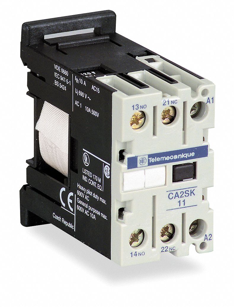 SCHNEIDER ELECTRIC IEC Style Control Relay, 240V AC, 10A 120/240/480