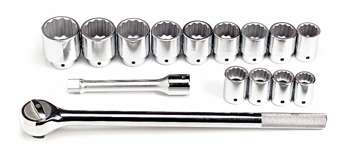 BLACKHAWK BY PROTO Socket Set, 3/4 In Dr, 15 pc 3VY45415B Grainger