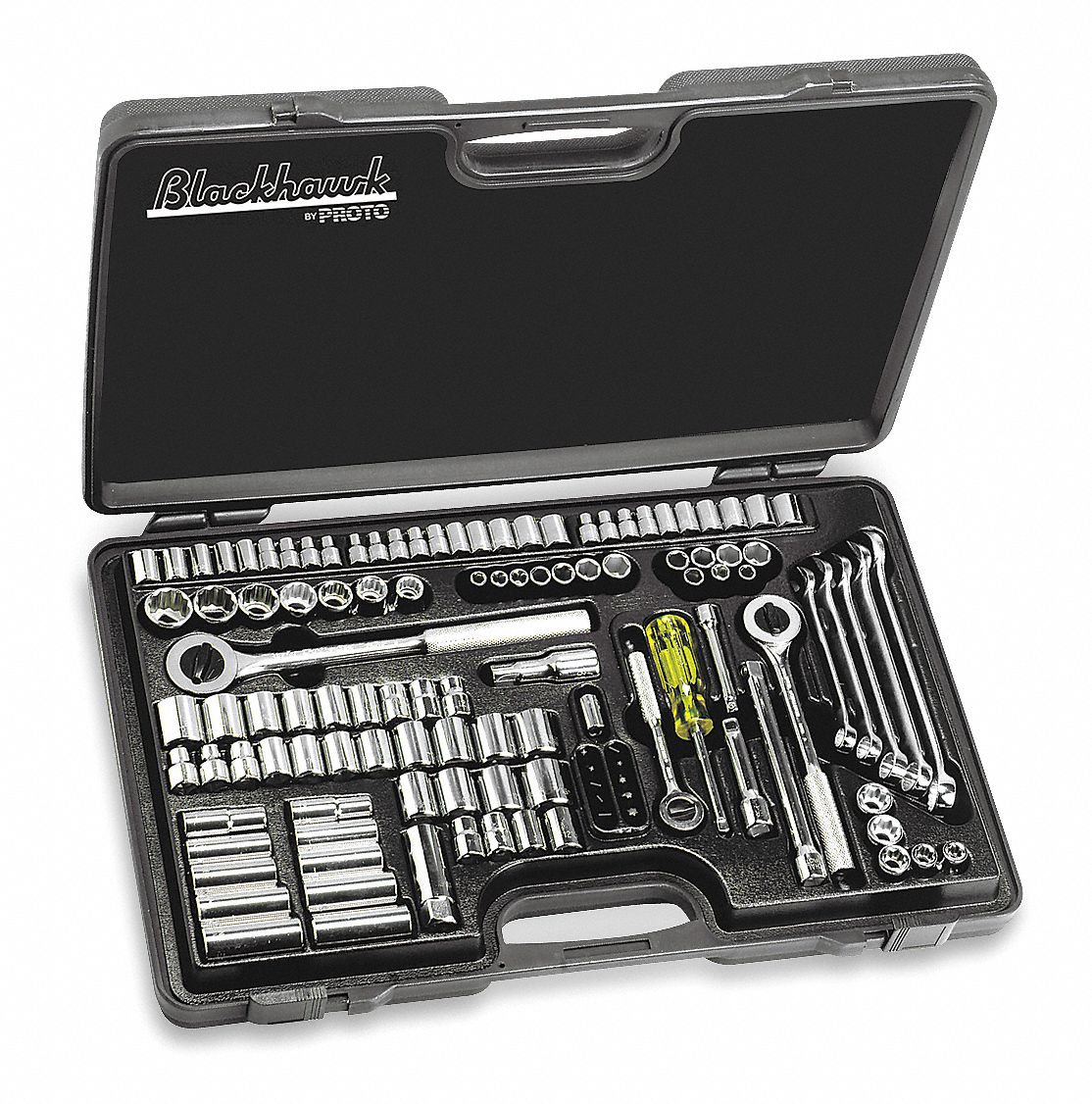 BLACKHAWK BY PROTO Socket Set, Drive Size 1/4 in, 3/8 in, 1/2 in