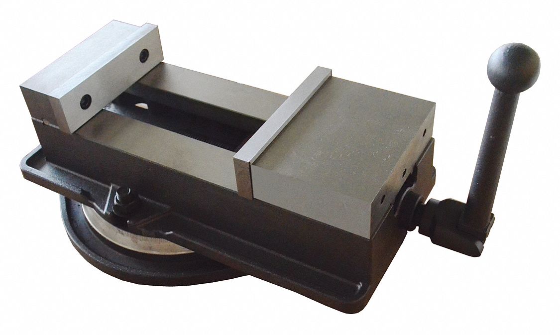 DAYTON Machine Vise, Precision, Swivel Base, 71/2 Jaw Opening (In.), 6