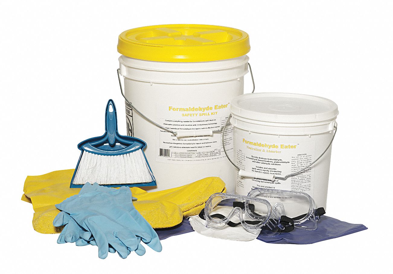 FORMALDEHYDE EATER Spill Kit, Neutralizes Chemical Type Formaldehyde, Container Type Pail