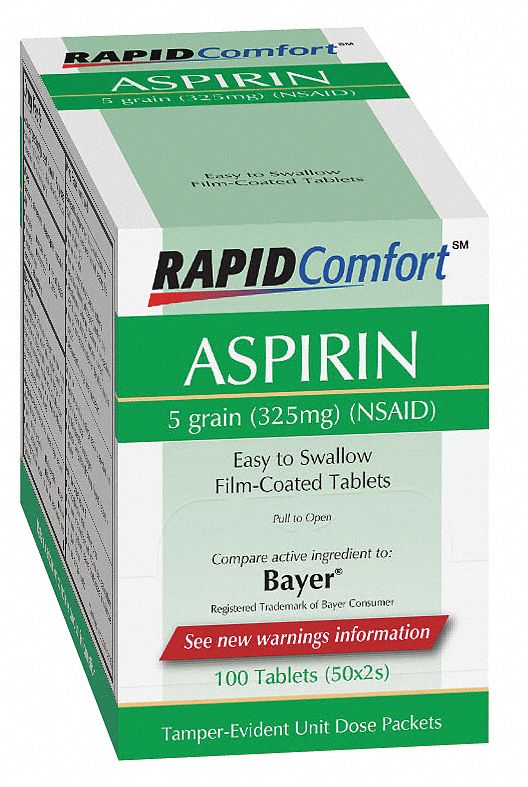 RAPID COMFORT Aspirin, Aspirin 3XKX93XKX9 Grainger