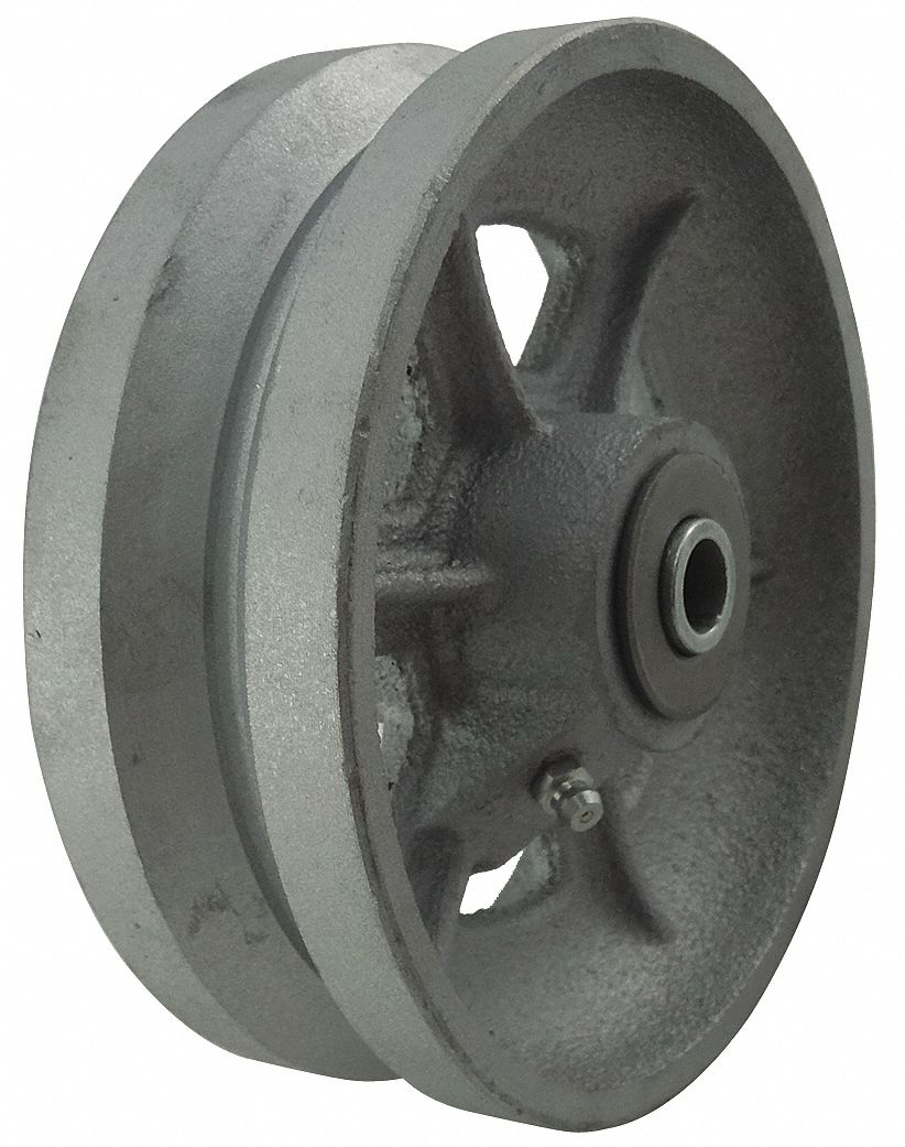 GRAINGER APPROVED V Groove Track Wheel 6 In Wheel Dia 1000 Lb Load