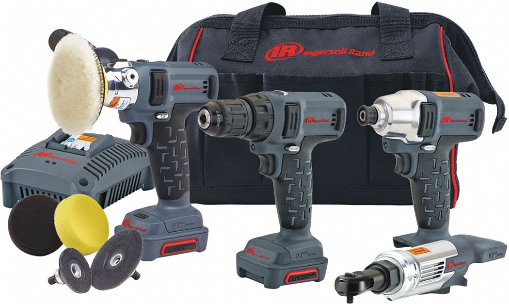 INGERSOLL RAND IQV12 Cordless Combination Kit, 12.0 Voltage, Number of