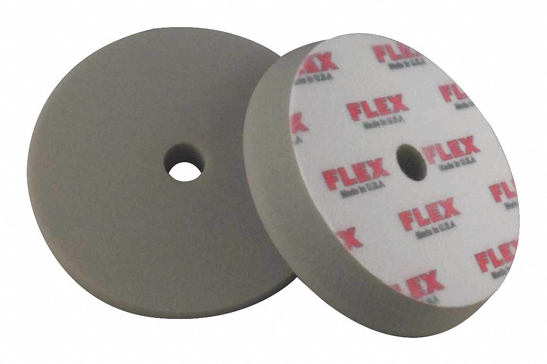 FLEX NORTH AMERICA Polishing Pad, 61/2" Size, Foam, Gray 404M14