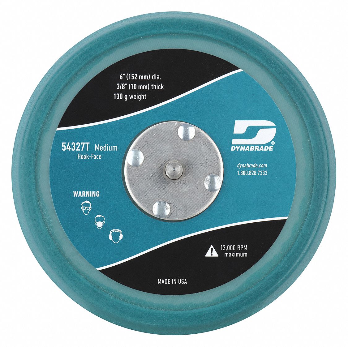 DYNABRADE 6 in HookandLoop Disc Backup Pad, 5/16"24 HookandLoop