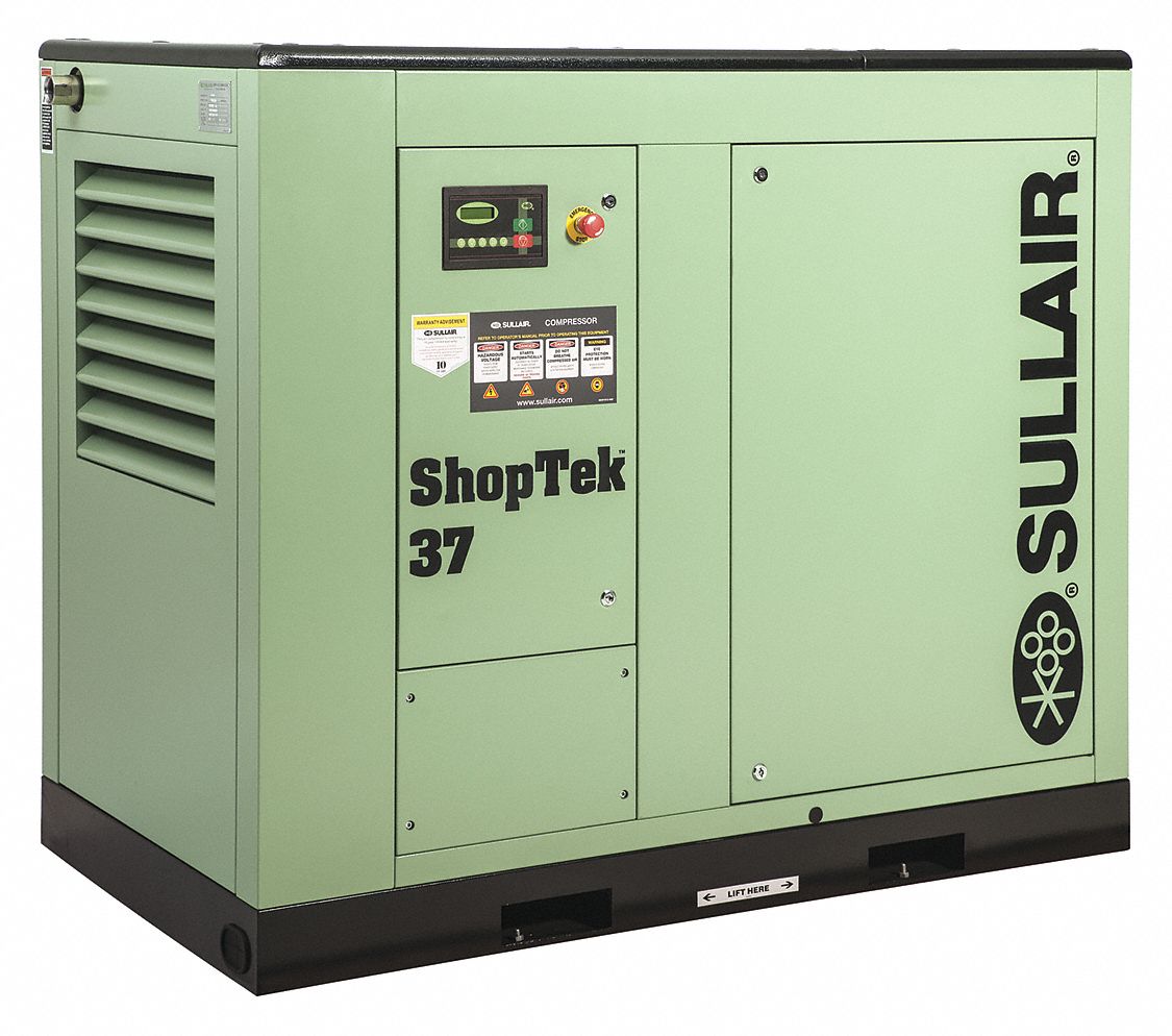 Sullair 3-phase 50 Hp Rotary Screw Air Compressor With N A Tank Size 