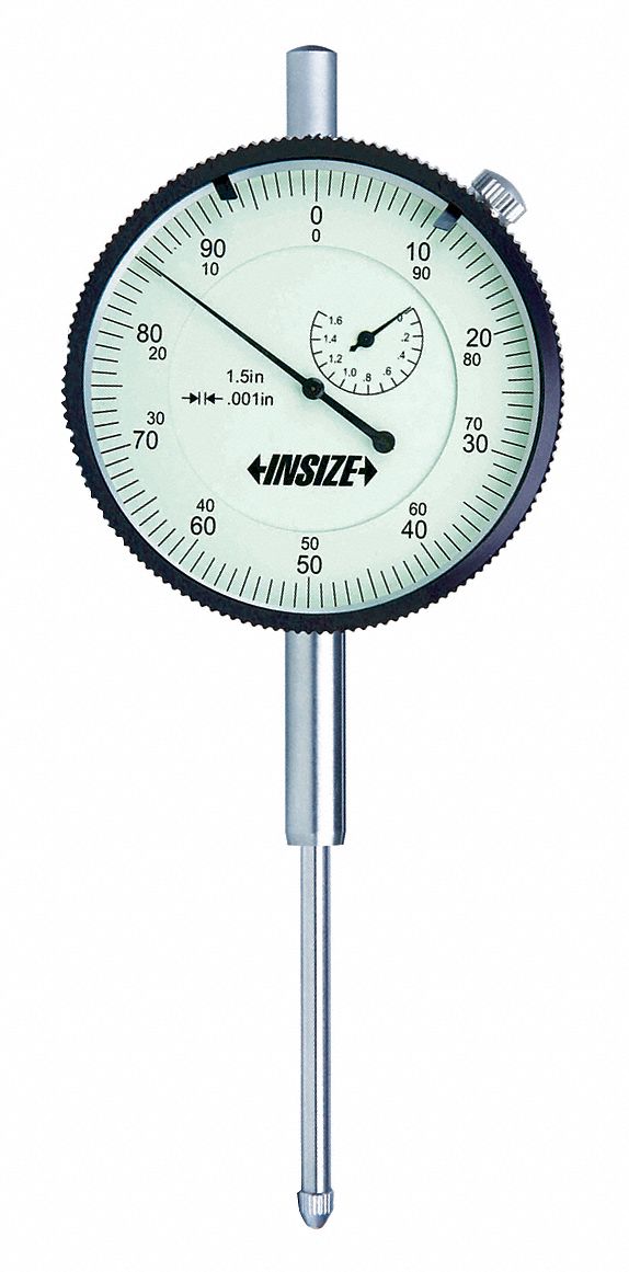 INSIZE Continuous Reading Dial Indicator, AGD 3, 2.992" Dial Size, 0 to