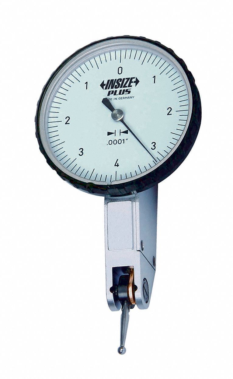 INSIZE Balanced Reading Dial Indicator, AGD 1, 1.575 in Dial Size, 0 to 0.008 in Range 409L50