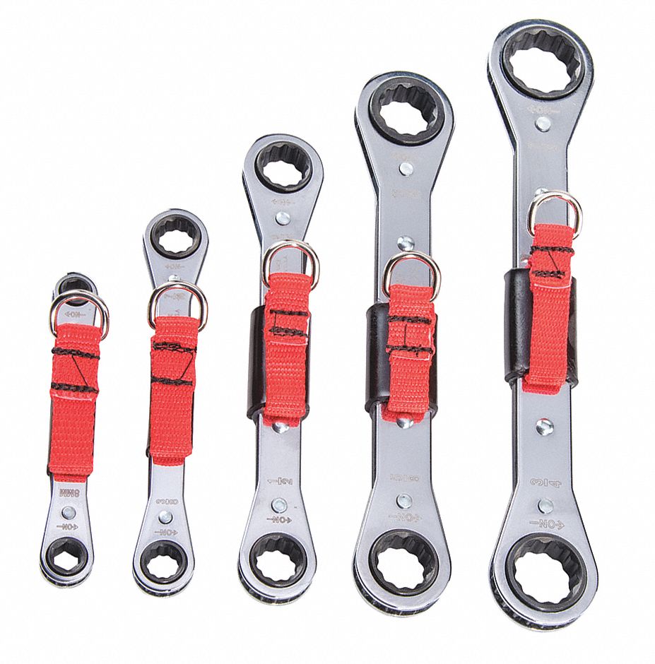 PROTO Ratcheting Box End Wrench Set, SAE, Number of Pieces 5, Number