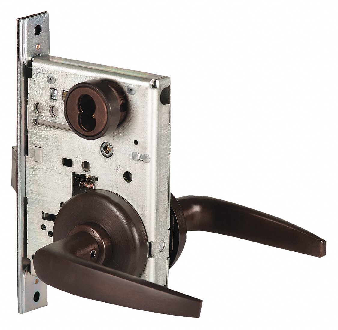 BEST Mortise Lockset, Mechanical, Oil Rubbed Bronze, 2 3/4 in Backset