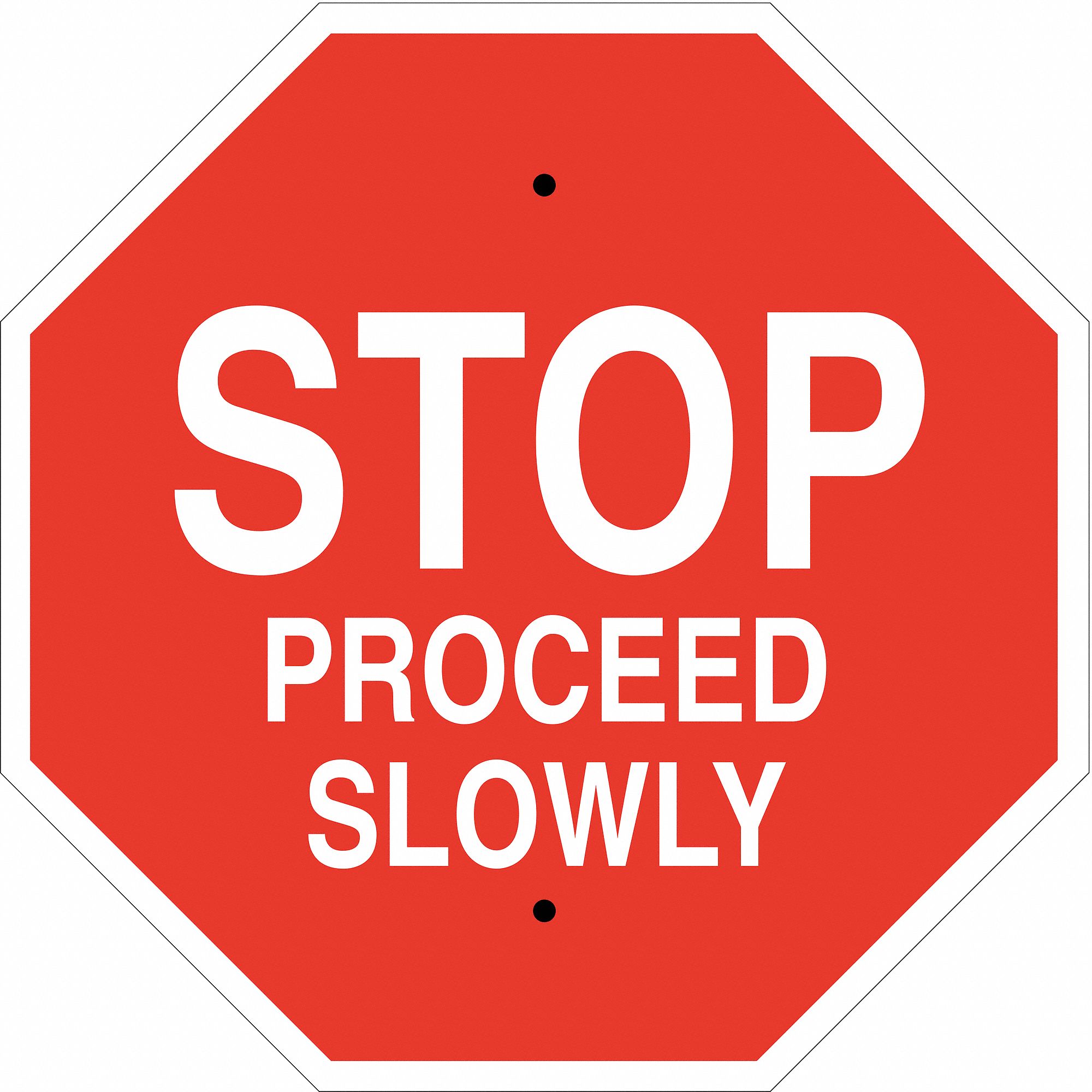 TextStop Proceed Slowly B-401 Plastic, Stop Sign Height 18