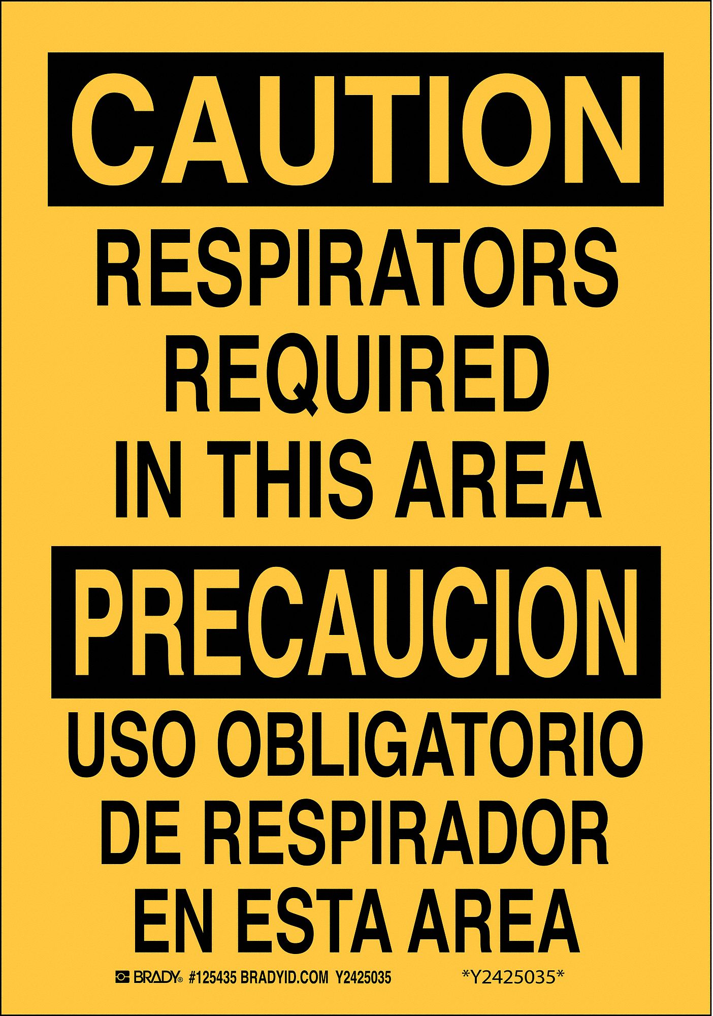 Safety Sign Respirators Required In This Area Uso Obligatorio De