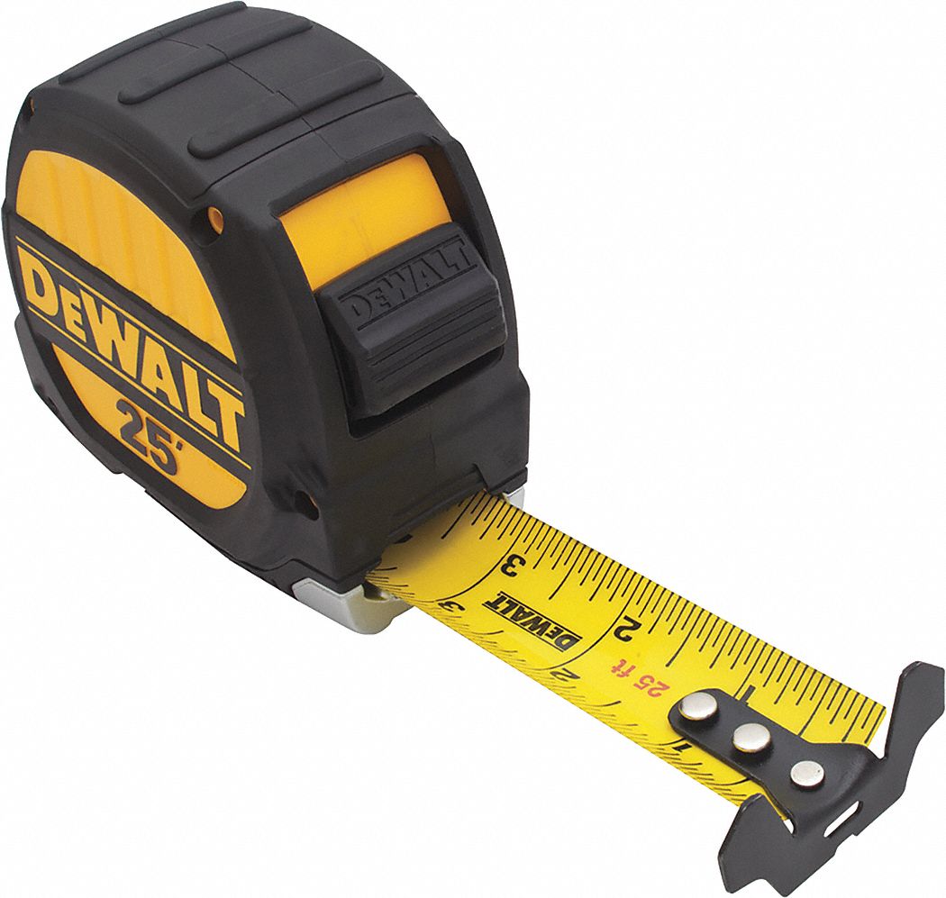 DEWALT 25 ft. Steel SAE Tape Measure, Black/Yellow 410D28DWHT33975 Grainger
