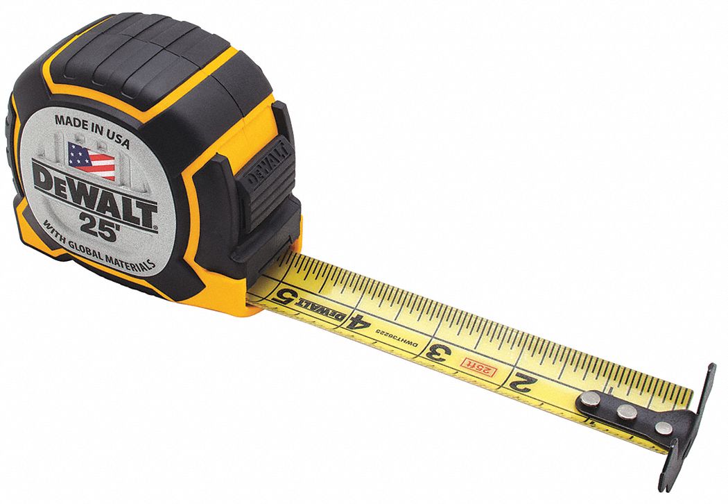 DEWALT 25 ft. Steel SAE Tape Measure, Black/Yellow 410D31DWHT36225S