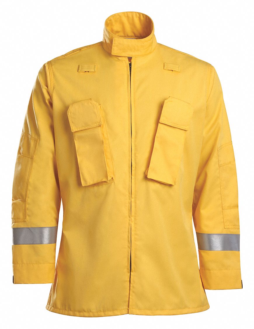 WORKRITE FIRE SERVICE FlameResistant Jacket, Yellow, 3XL 410V12