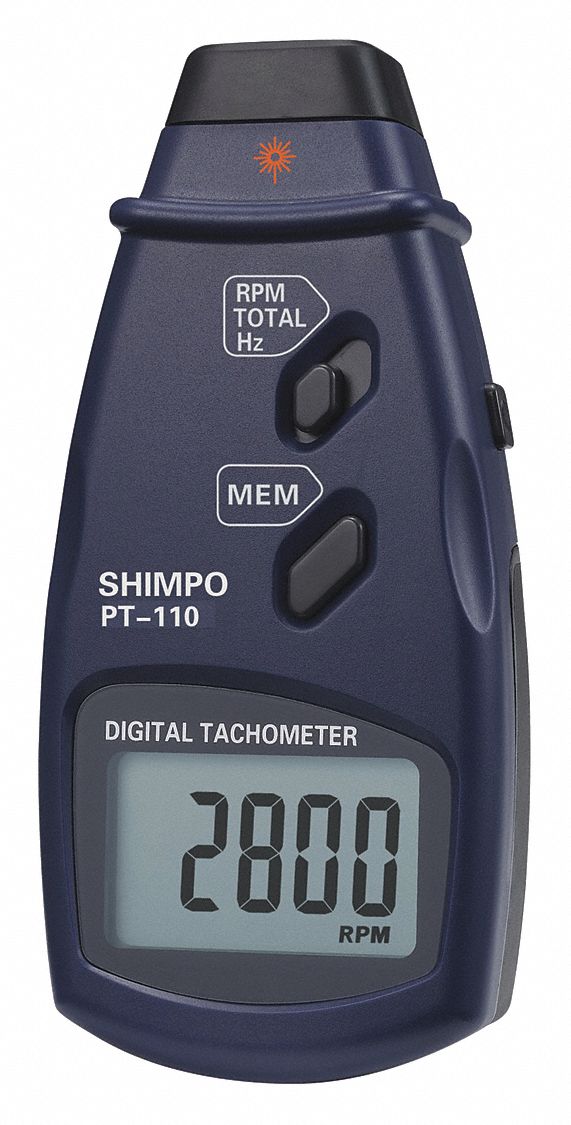 SHIMPO Tachometer, 5 Digit LCD, 1.6 ft. Distnce 411H02PT110 Grainger