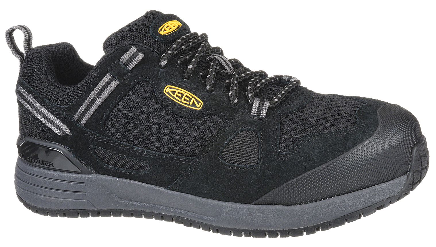 KEEN Athletic Shoe, 11, M, Women's, Black/Steel Gray, Aluminum Toe Type, 1 PR 418M871018649