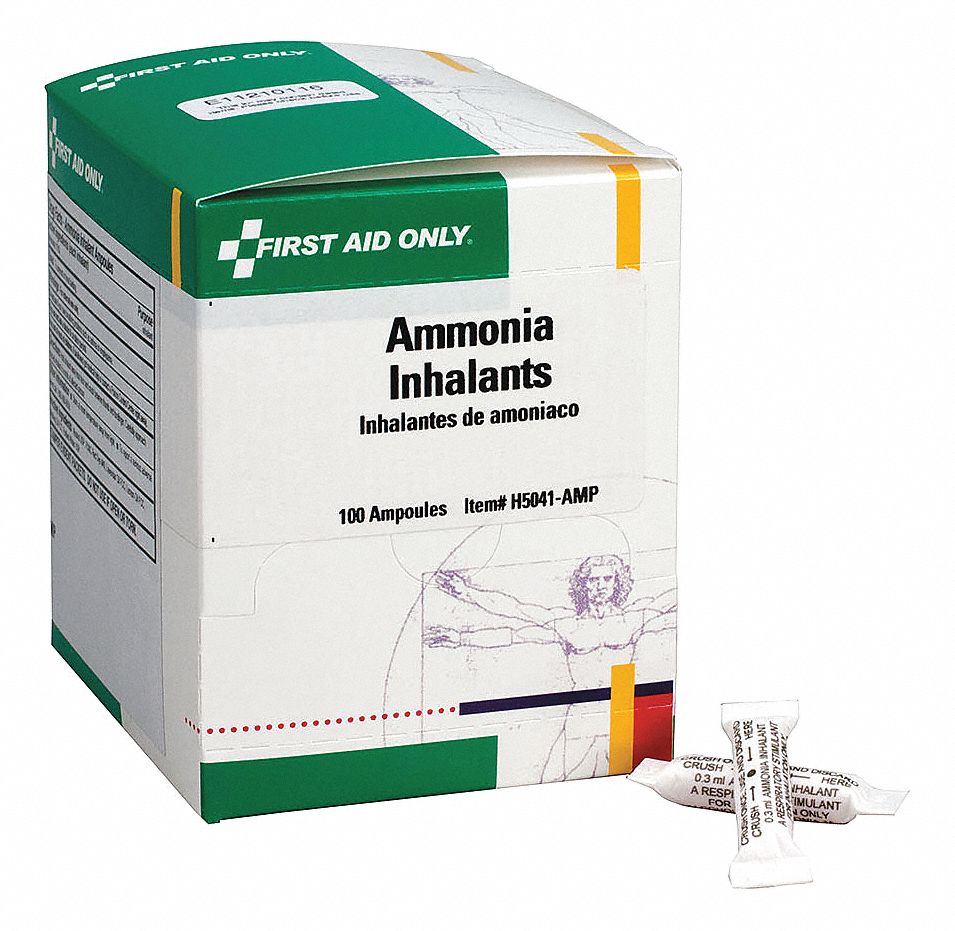 FIRST AID ONLY Ammonia 100 Individual Doses Fainting Reliever