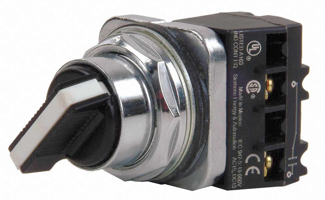 SIEMENS NonIlluminated Selector Switch, 30 mm, 2, Maintained
