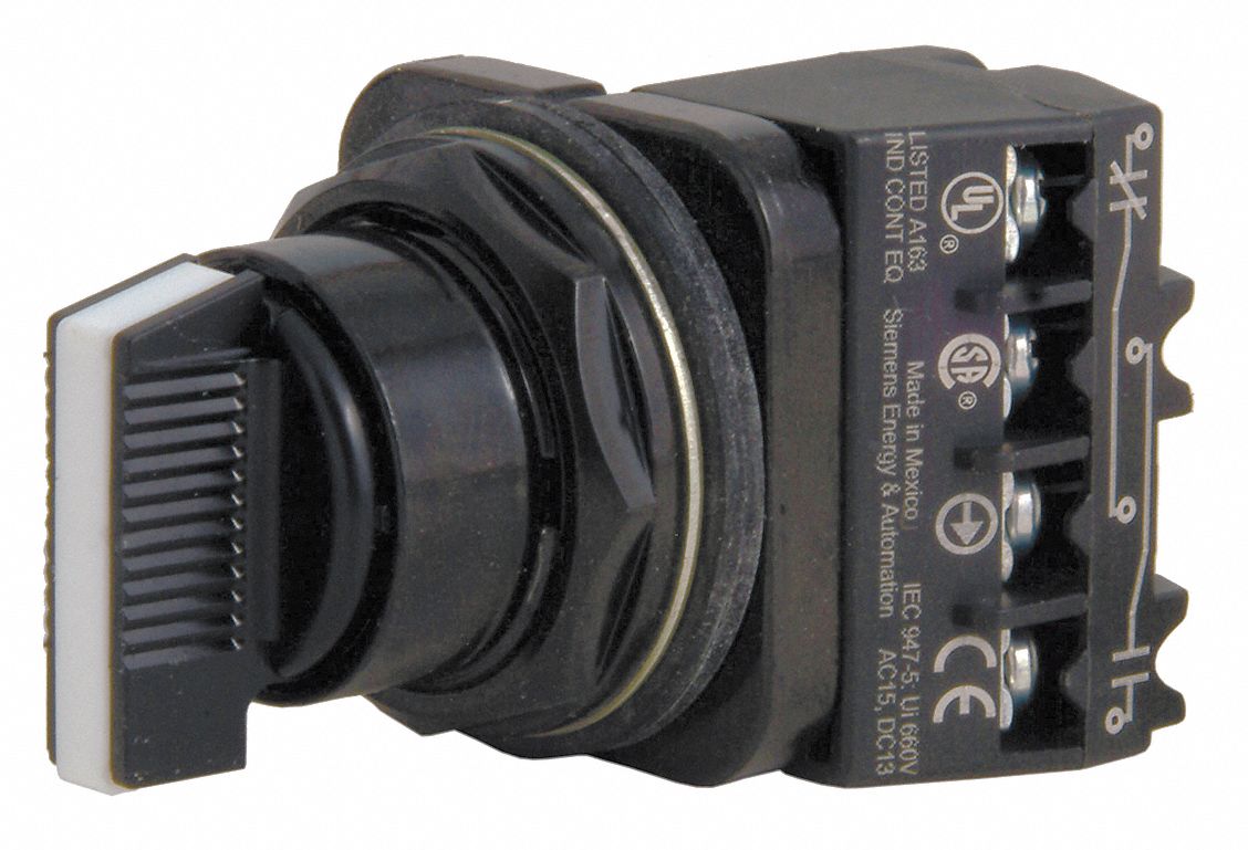 SIEMENS NonIlluminated Selector Switch, 30 mm, 3, Maintained
