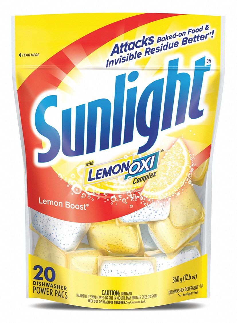 SUNLIGHT Machine Wash, Dishwasher Detergent, Cleaner Form Pacs, 20 ct