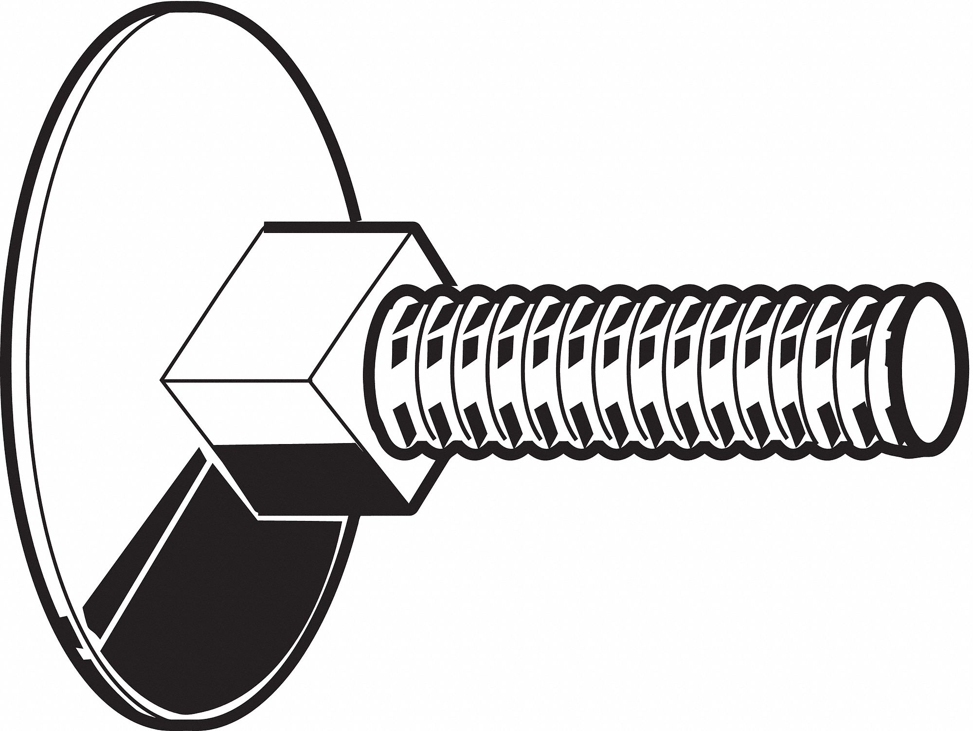 FABORY Elevator Bolt, Elevator Bolt, Flat, 3/8"16, 1 1/4 in Fastener