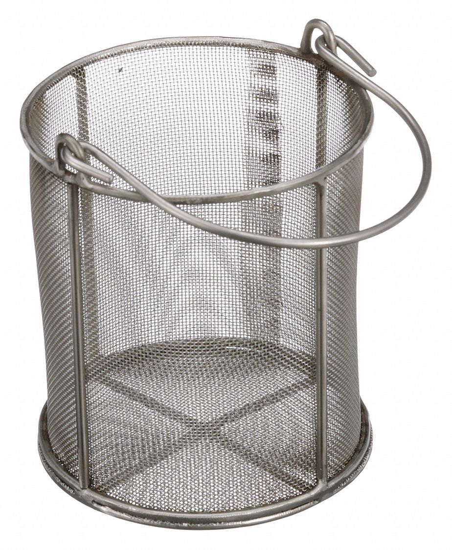 MARLIN STEEL WIRE PRODUCTS Basket, Stainless Steel, 41/4 Height (In