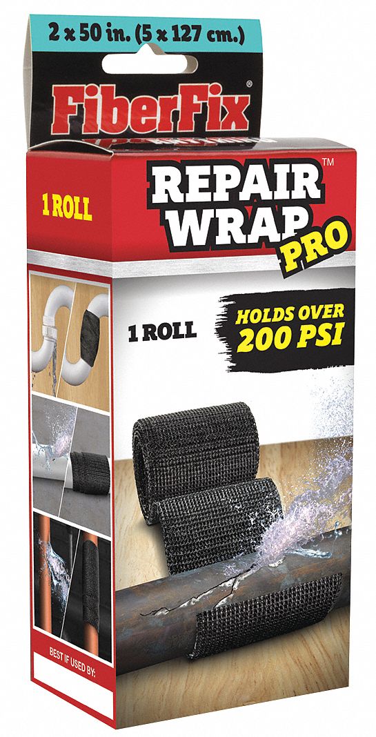 FIBERFIX 2" x 50" Black Repair Wrap 429J3138250 Grainger