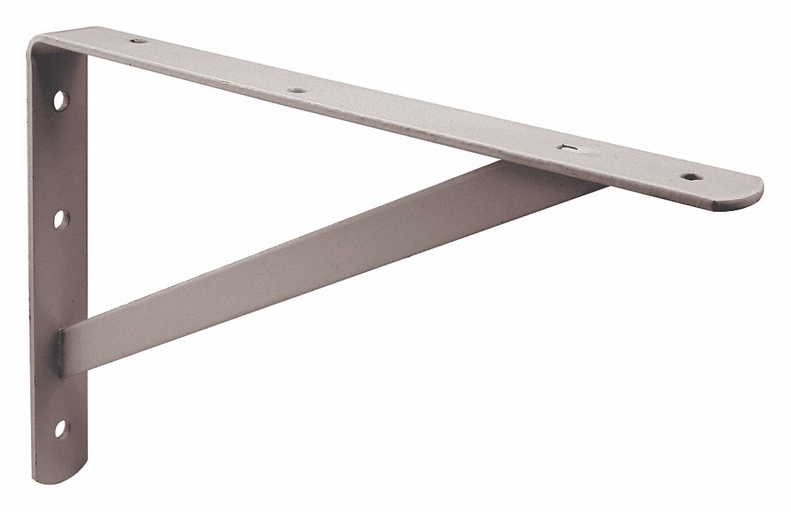 PRIMELINE Shelf Bracket, Heavy Duty, Steel, White, 150 lb. Load