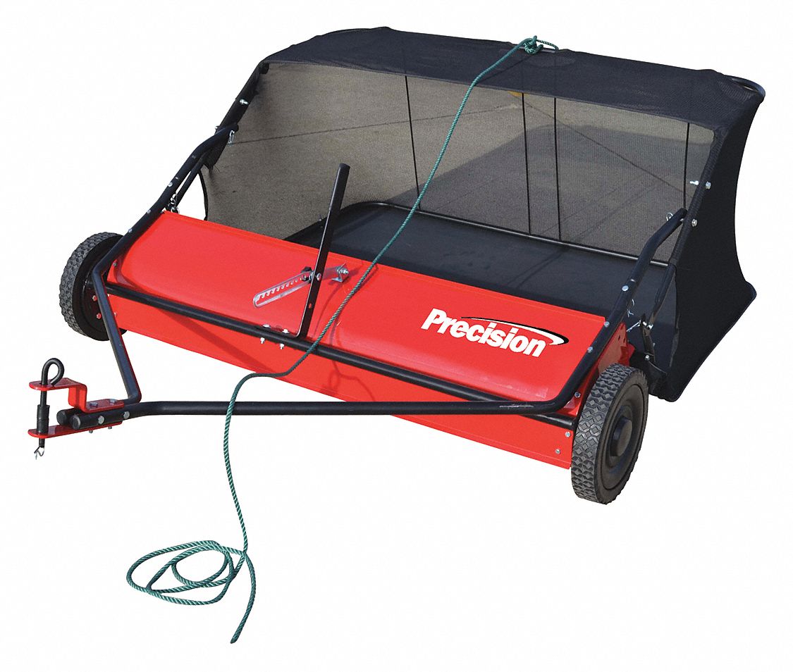 PRECISION PRODUCTS 38" Lawn Sweeper, 12.0 cu. ft., Nylon, Height Adjustment Yes 437U45LSP38