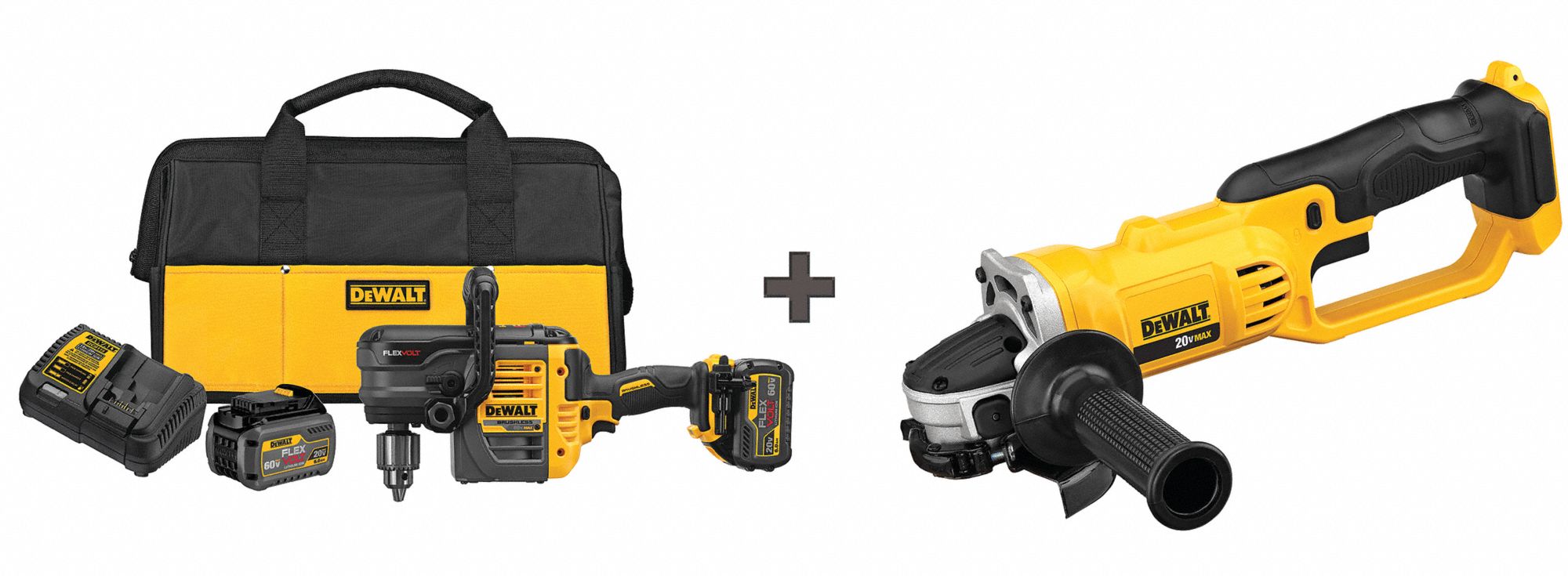 DEWALT 1/2" FLEXVOLT™ Cordless Right Angle Drill Kit, 60.0 Voltage, Battery Included 43TA58