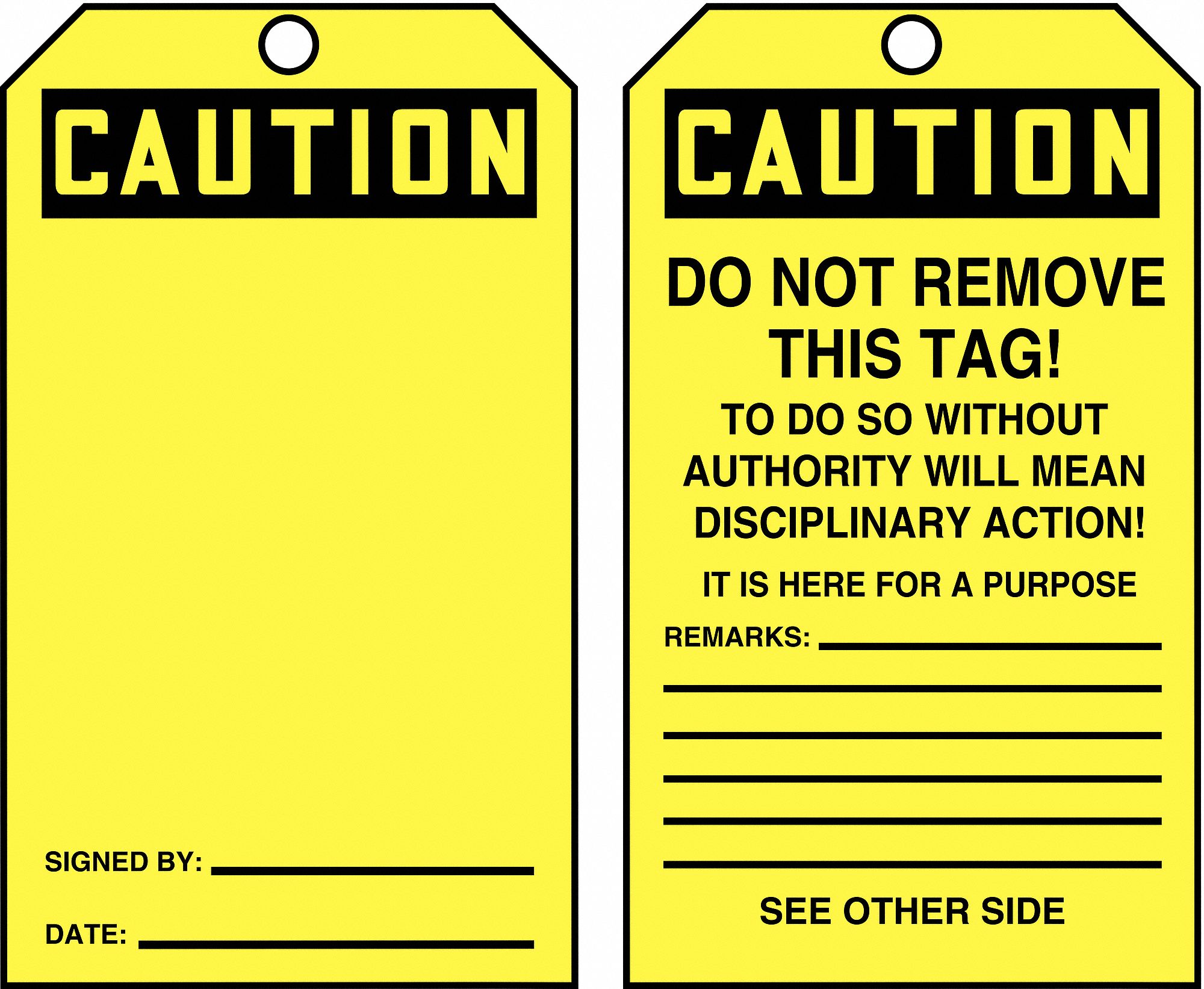 ACCUFORM Caution Tag By The Roll, Sign Header Caution, Cardstock, Tag